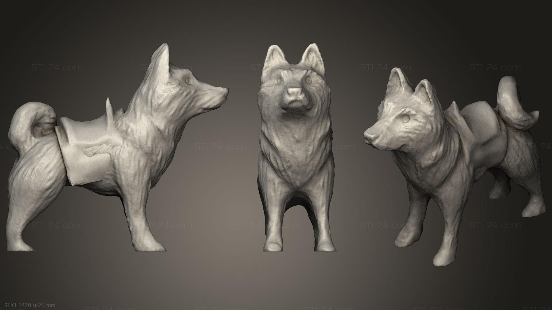 Animal figurines - Riding Dog, STKJ_1420. 3D stl model for CNC
